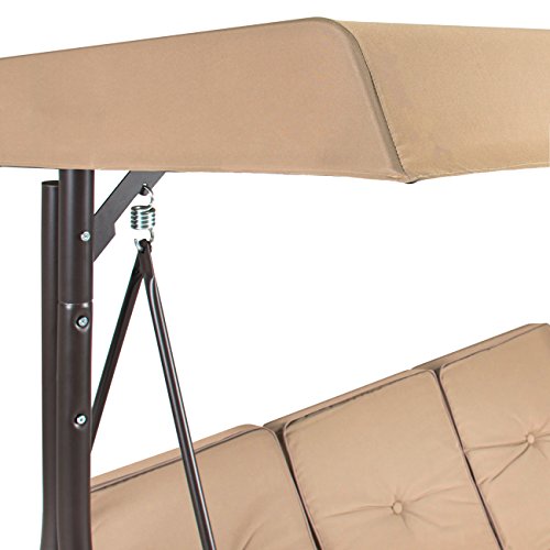 Amazing for less 3-Seat Porch Swing Converting Outdoor Patio Canopy Swing Hammock