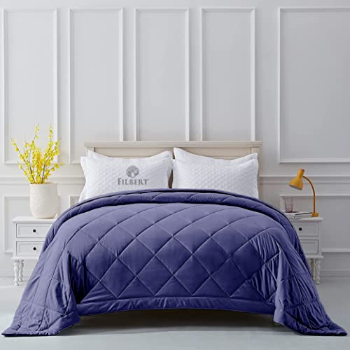 Image of Filbert Microfiber 250 GSM Diamond Stitch Double Bed Comforter Blanket for All Season Light Weight (90 inch x 100 inch Inches /228cm x 254cm) - Comforter Double Bed|Medium Blue