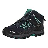 Sohle aus EVA und Gummi CMP Unisex-Kinder Kids Rigel Mid Shoe Wp Trekking- & Wanderstiefel, Blau (B.Blue-Aqua Mint 12nd), 30 EU
