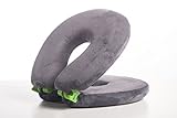 FaceCradle Adjustable Travel Pillow, Full Sleep while you Travel on an Airplane, Train or Bus, Support your Neck While you Travel and Sleep, Neck Pillow Comfortably Holds your Head Up, Grey