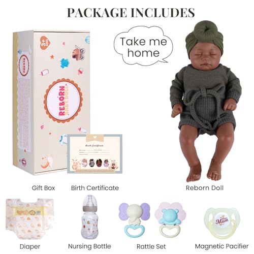 Set de Muñeca Negra Realista 20 Pulgadas con Accesorios miniatura 6