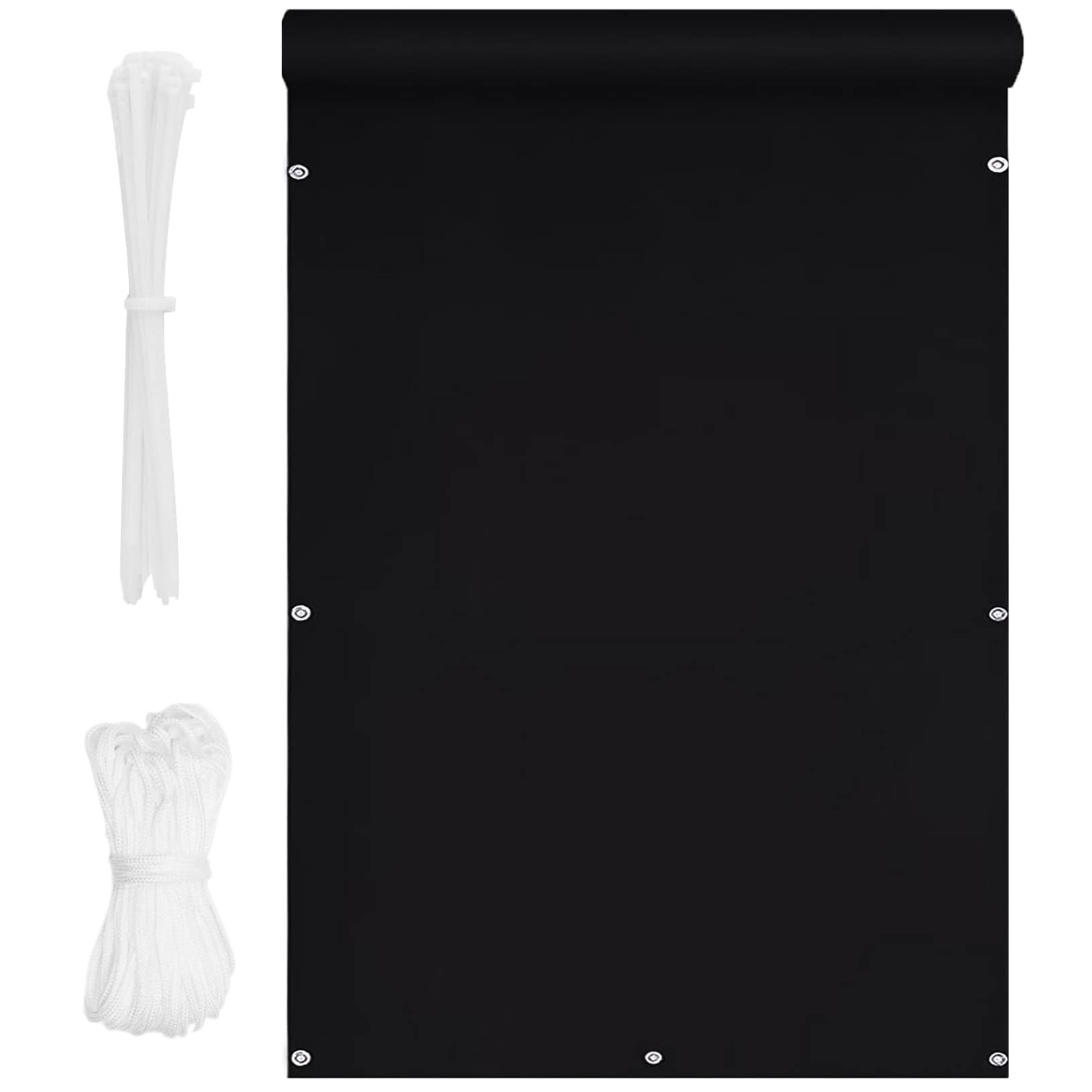 GJZQDKX Privacy Shield Screen Cover 1.2x3m Sun Protection & Weatherproof High Visibility Reduction Patio Garden Backyard Swimming Black