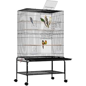 Yaheetech 53” Large Bird Cage Budgie Cage for Parakeets Cockatiels Conures Lovebirds Parrots with Rolling Stand