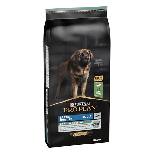 Purina Pro Plan Sensitive Digestion, Large Adult Robust, Pienso para Perro Adulto Grande Robusto, Digestión Sensible, comida seca con Cordero, 1 saco de 14kg