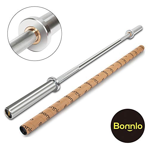 Bonnlo Barbell Olympic Bar, 5 Feet Olympic Weightlifting Bar 28mm Grip 600 lbs