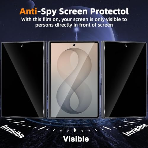 Image of Premium Privacy Tempered Glass Screen Protector for Samsung Galaxy Z Fold 8 (7.6 Inch, Pack of 2) Edge to Edge Coverage Anti-Spy /Anti-Peeping 9H Hardness Screen Guard with Installation Kit
