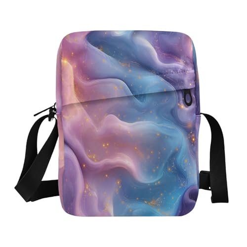 messenger bag for women over the shoulder bags for men Casual Purse Cross Body Adjustable Strap for business business- Pink Teal Purple