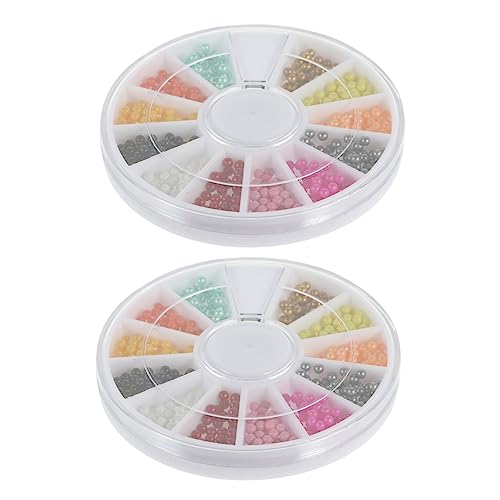 Healeved Nail Bead for Manicure DIY Caviar Beads 12 Colors Nail Art Paillettes Kit