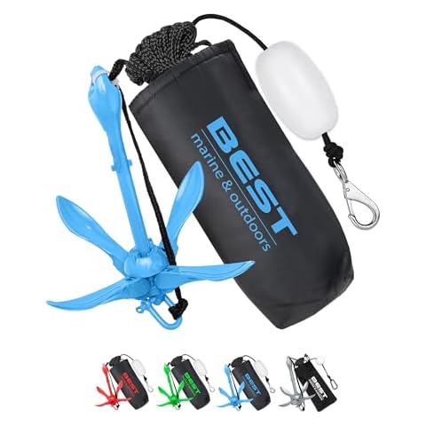 Premium Kayak Anchor, Paddle Board Anchor and Jet Ski Anchor - 3.5 Pound Anchor Kit - Kayaks, Canoes, SUP Paddleboards & Jetskis - Fishing, Boating & Kayaking Accessories Cover