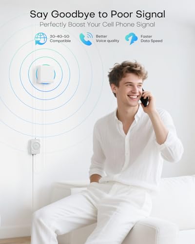 Image of Cell Phone Booster for Home Office Multi-Room, Cell Phone Signal Booster for All U.S Carriers, 4500 sq ft, Verizon Cell Signal Booster 5G for AT&T, T-Mobile 72dB Gain Antennas 2026 Upgrade 5S Ultra
