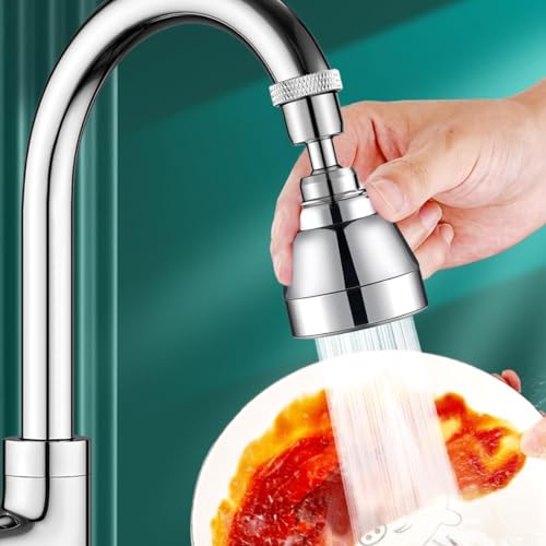 Image of Kitchen Faucet Aerator - 360 Rotatable, 3 Flow Modes, Anti-Splash, Water Saving Sink Faucet (Big+Medium-Both, 2)