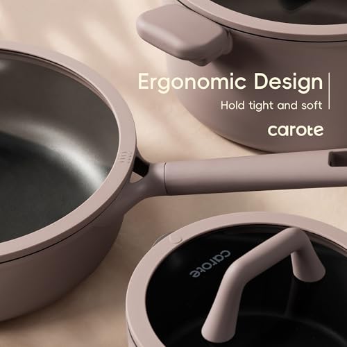 Image of CAROTE 19PCS Pots and Pans Set, Nonstick Cookware Set, Kitchen Cooking Set Induction Non-toxic Granite Set