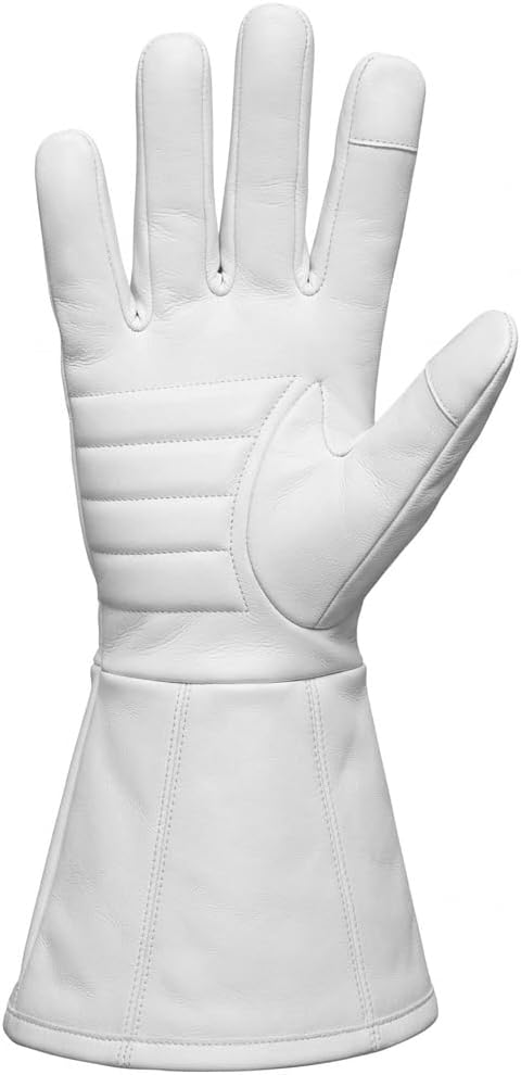 Men’s Long Cuff Sheepskin Leather Gauntlet Gloves Medieval Renaissance Cosplay Swordsman Steampunk Costume Gloves
