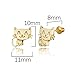 14k Gold Plated Brass Baby Happy Cat Screwback Baby Girls Earrings with Sterling Silver Post