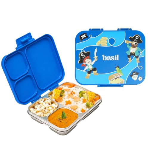 Image of Basil Bento Ace 3 Compartment Stainless Steel Lunch Box