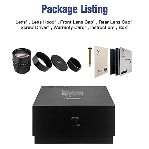 Ttartisan 90Mm F1.25 Full Fame Lens For Leica M-Mount Cameras Like M2 M3 M4 M9 M10 Black #TOP5