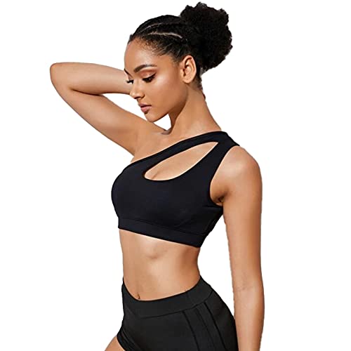 Vertvie Damen One Shoulder Sport BH Sexy Bügellos Workout Bra Gepolstert Tank BH Push Up Bequem Yoga Bralette Fitness… – Bild 4