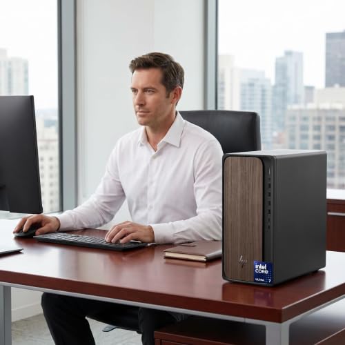 Image of HP OmniDesk Business Desktop, Intel Ultra 7-265(20 Core, 20Threads Beats i9-12900K), 32GB DDR5 RAM, 1TB PCIe SSD, Dual Monitor Support, AI-Ready Performance, Ethernet, Wireless KB & Mouse.Windows 11