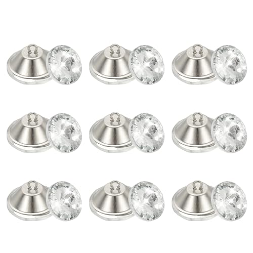 QUARKZMAN 25 Imitación Diamante Cristal Botones, 30mm Tapicería Capitoné Botones con Metal Bucle para Costura Sofá Cama Cabecero Bricolaje Manualidades Decoración