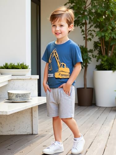 Image of Frogwill Toddler Boys Summer Clothes Hawaiian Jungle Animal Cotton T-Shirt and Poplin Short Outfit Set