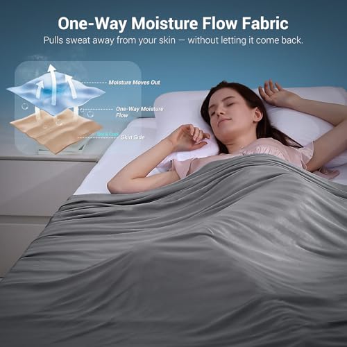 Image of Elegear Cooling Blanket for Hot Sleepers, One-Way Moisture Flow 79 inch x 86 inch