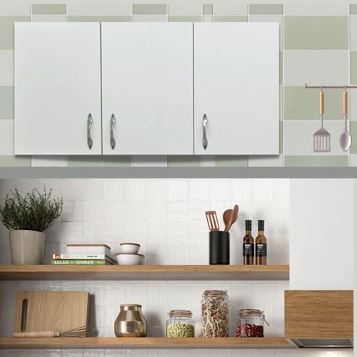 Image of Wall Mounted Multipurpose Storage Cabinet with Door & Adjustable Shelves | Wooden Wall Organizer for Home Space Saving Storage Unit Termite Resistant | Highland Pine Finish (3 Door)
