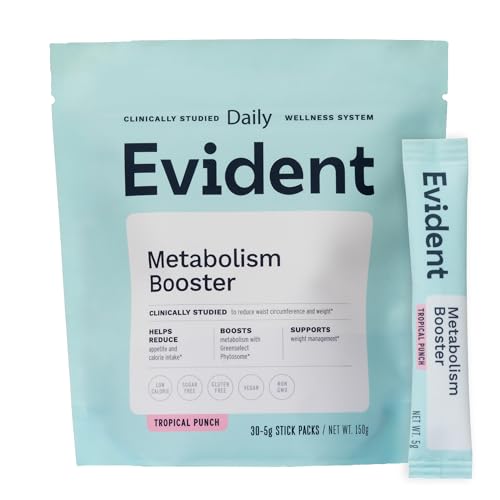 EVIDENT WELLNESS Metabolism Boost Powder – Fat Burner Supplement with