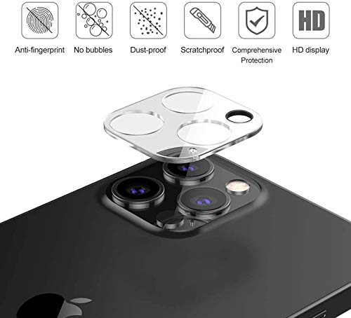Image of Camera Lens Protector for iPhone 12 Pro Max Tempered Glass Ultra Thin High Definition Anti Scratch Full All Side Camera Coverage Tempered Glass-Clear