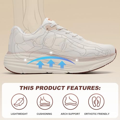 Image of ALEADER Womens Walking Shoes for 12-Hour Work Comfort, Anti-Fatigue Max Cushion Shoes for Standing All Day - Wide Fit for Nurses, Retail