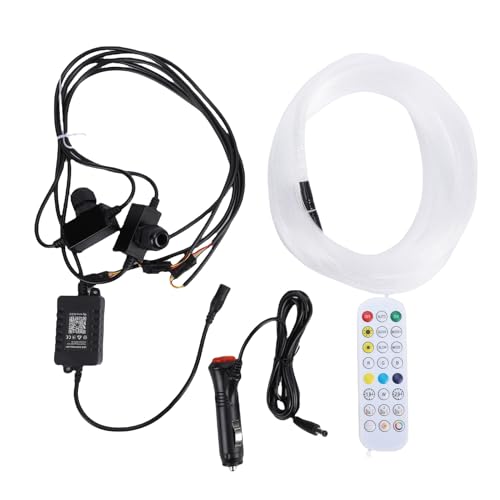Yanmis Luces de Fibra óptica, Kit de Techo de Luz de Estrella RGBW de 1,5 W, Sincronización de Música con Control Remoto de Aplicación Bluetooth, 100 Piezas de 0,03 Pulgadas y 6,6