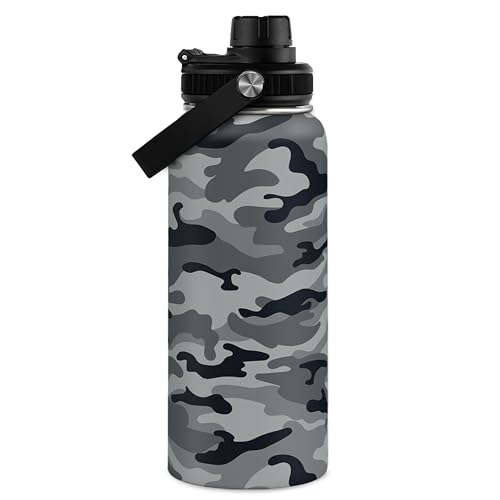 Camouflage-Wasserflasche, 900 ml, Edelstahl, isoliert, Sportbecher mit Deckel, Geschenke für Männer, Veteranen, Jagdliebhaber, Sport, Outdoor-Workout Camouflage-Wasserflasche, 900 ml, Edelstahl, isoliert, Sportbecher mit Deckel, Geschenke für Männer, Veteranen, Jagdliebhaber, Sport, Outdoor-Workout