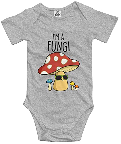 Image of SiYooca I'm A Fungi Mushroom Cute Bodysuit Infant Rompers Unisex Baby Short Sleeve Onesie