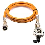 DN Autogas Parts LPG Hochdruck-Gasschlauch 1,5m orange - 21mm Clip-On Gasflaschenadapter auf 21,8mm LH, ohne Rückschlagventil