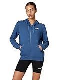 Nike Women's Sportswear Club Fleece Full-Zip Hoodie, Mystic Navy/White, Small