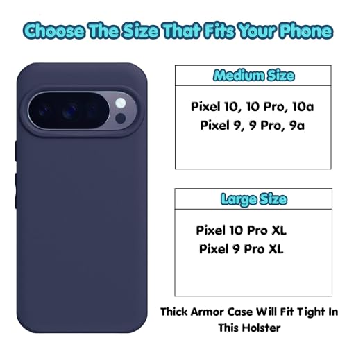 Magnetic Closure Holster for Google Pixel 11 Pro XL, 10 Pro XL, 9 Pro XL - Leather Belt Case, Premium Pouch (Fits Slim/Regular Case On) (Coffee Brown, Large) by Stronden - Used condition - Image 5
