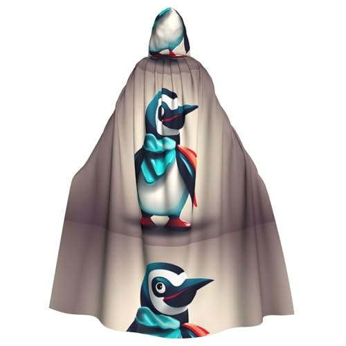 WHJSSF Capa con capucha para adultos con estampado de pingüinos lindos para Halloween, capa con capucha súper grande sin cremallera
