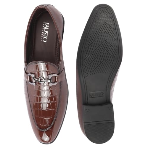 Image of FAUSTO Men Party Formal Slip On Loafer Shoes