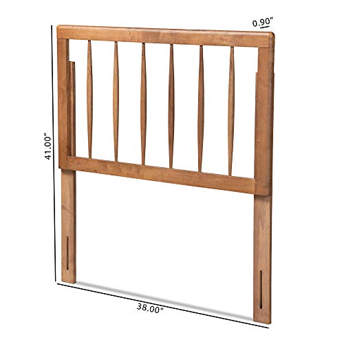 Baxton Studio Valin Modern and Contemporary Ash Walnut Finished Wood Twin Size Headboard - Thumbnail 3