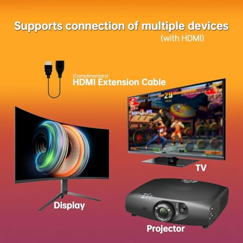 Image of Video Game for Tv Old School Station Video Game| Retro Games Stick for Tv Gaming| Wireless Retro Gaming Console | Plug & Play Video Games for TV | 21K+ Games 10 Em.| For 2 Player,Black