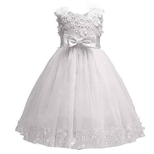 Acecharming Flower Girl Dresses for Wedding, Bridesmaid Baby Girl Pageant Elegant Lace Tulle Baptism Princess Party Dress