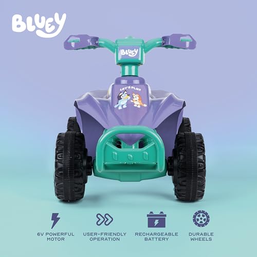 Image of Bluey - 6V Kids Ride-On ATV with Rechargeable Battery and Reverse Drive