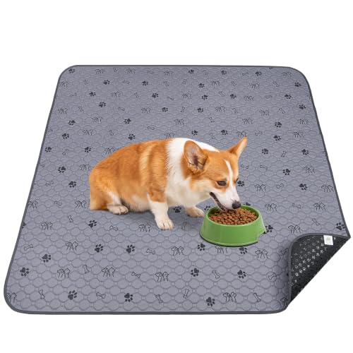 Image of Sunheir Washable Pee Pads for Dogs, 72x72 Waterproof Reusable Puppy Pads | Thick, Extra-Large Washable Playpen and Whelping Mat for Dogs and Cats, Waterproof, Absorbent, Leakproof and Non-Slip