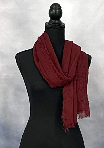 Cotton Blend Scarf Shawl | Hijab Wrap | Soft Scarves for Women and Men | Lightweight Semi Crinkly3