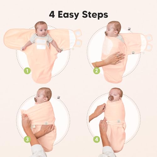 Image of Baby Swaddle Sleep Sacks with Zipper - 3-Pack Swaddles for Newborns 0-3 Months, Infant, Baby Girls, Boys, Soft & Durable Newborn Sleep Sack, Easy Diaper Change Swaddling Blanket (Angelic, OS)