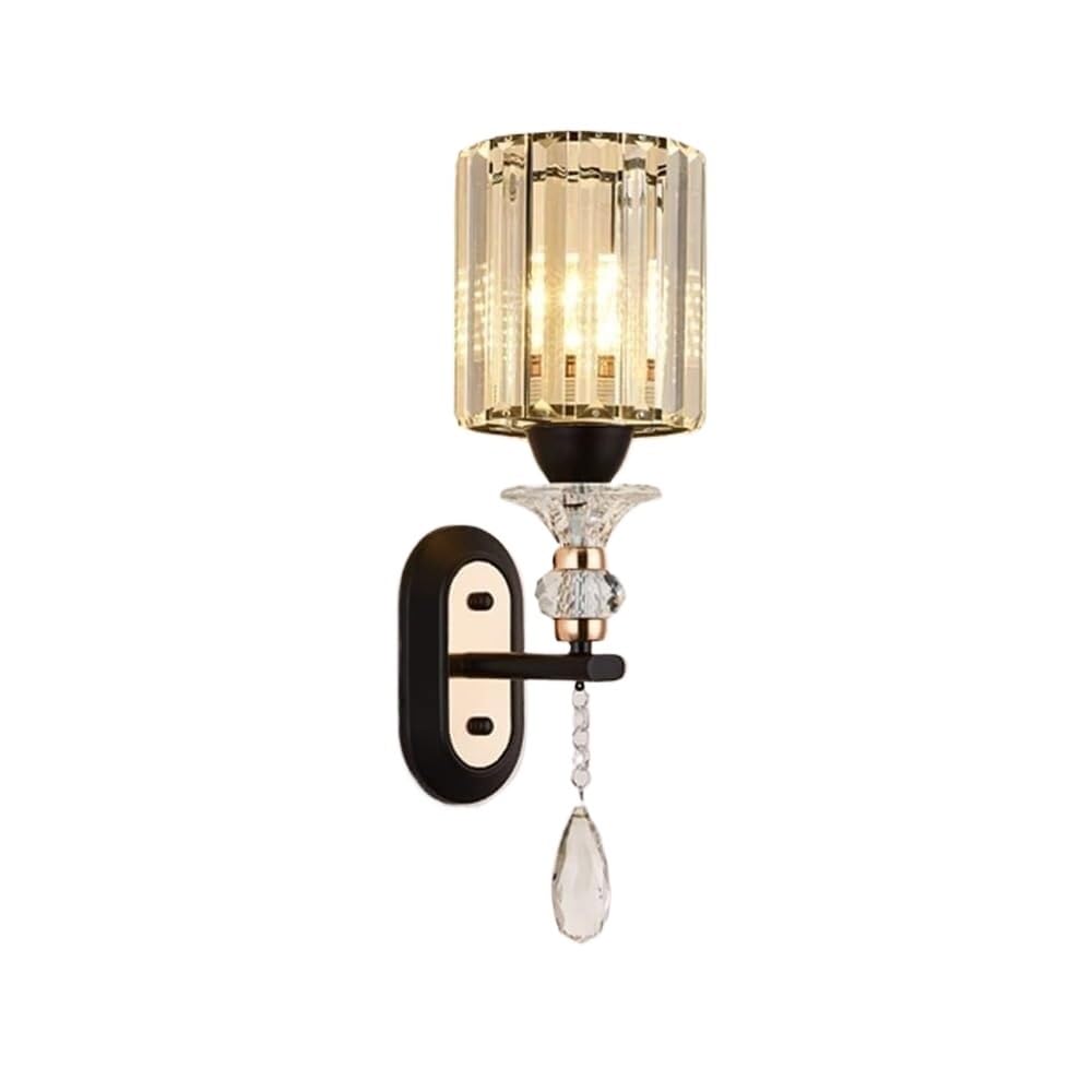 SMCCYYSD Modern Crystal Wall Sconce - Hardwired Vintage Light Fixture, Rustic Farmhouse Mounted Lamp for Bedroom, Living Room & Dining Decor