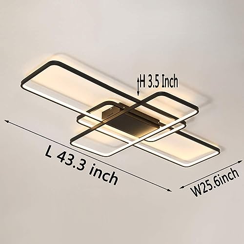 Plafond light dimmable contemporain rectangulaire blanc - 5