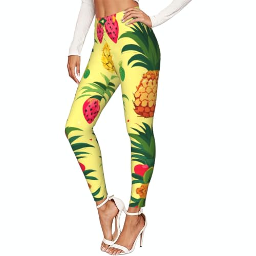 Leggings con estampado de piña: mallas de compresión suave para mujer