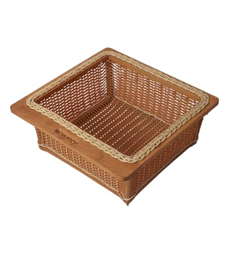 Image of AKWAY PVC wicker basket for modular kitchen | pvc wicker basket for Kitchen | Pull Out Basket for Onion, Potato, Fruits (Without Partition, 22.3 inchW x 20 inchDx 6 inchH)