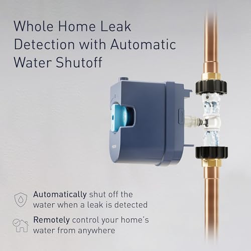 Image of Moen Flo 1-inch Smart Water Shut Off Valve, Smart Home Water Monitor Leak Detector, Wifi Connected, App Enabled Flow Meter and Shutoff, 900-006