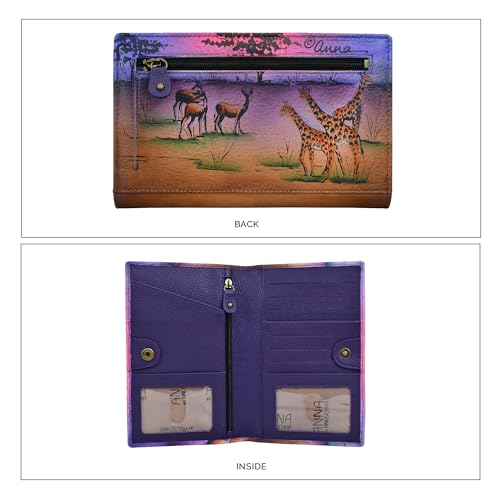 Anna By Anuschka Women's Hand-Painted Genuine Leather Two Fold Wallet - Serengeti Sunset4